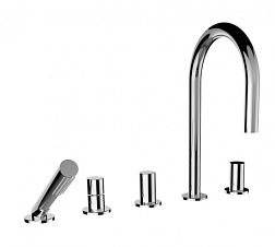 Смеситель на борт ванны Kartell by laufen фиксированный излив 175 мм, с ручным душем, на 5 отв. 3.2233.5.004.282.1 Laufen